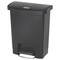 Rubbermaid Commercial Streamline 8-Gallon Front Step Style Resin Step-On Container - Black